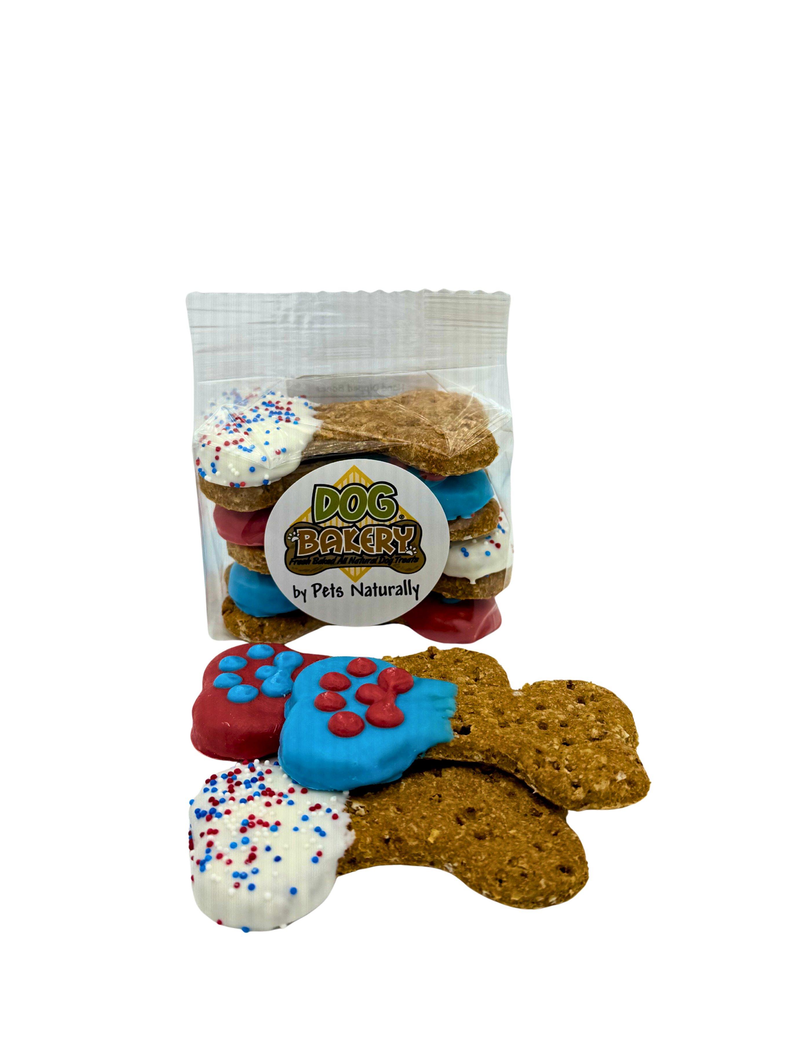 4th of July Hand Dipped Dog Bones 6 Pack