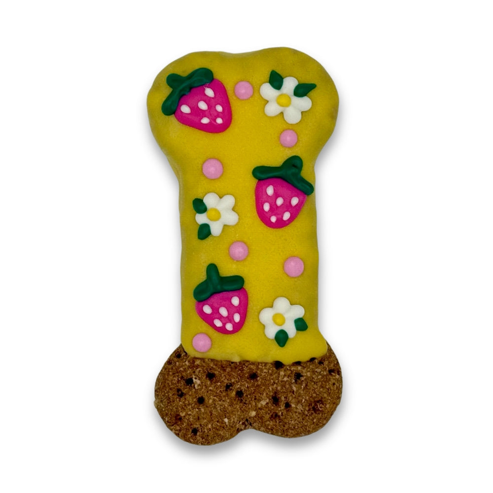 Garden Pawty 5" Hand-Decorated Dog Bone Cookie