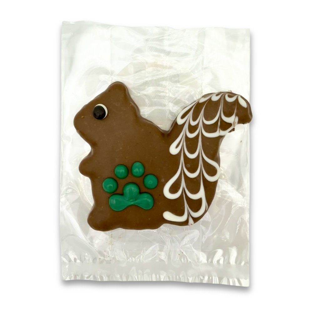 SQUIRREL! Packaged Hand-Decorated Peanut Dog Cookie