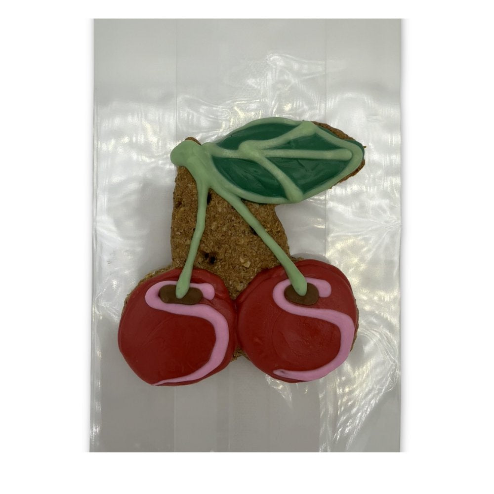 Wholesale TC Cherry Chomps - Packaged Hand-Decorated Dog Cookie